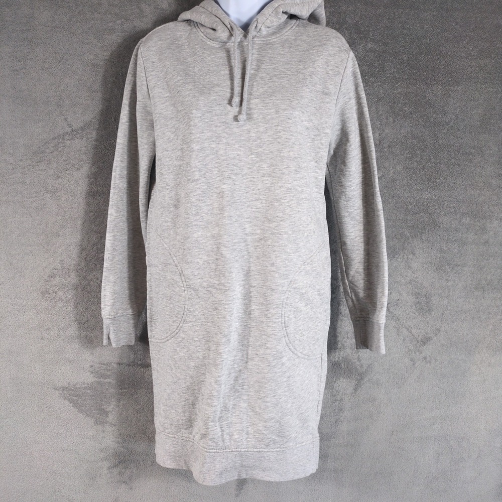 H&M Divided Womens Heather Gray Hooded Sweatshirt Fleece Mini Dress Size 6